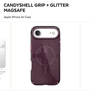 speck CandyShell Grip + Glitter MagSafe Case in Plum Sparkle